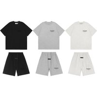 25Ss New Series Classic Brand Flocked Double-Line Letter Print T-Shirt Shorts Set Unisex Fashion Streetwear Top T-Shirt Shorts image 4