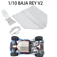 1 set stainless steel anti-collision plate guard chassis armor for LOSI 1/10 Baja Rey V2 RC car accessories