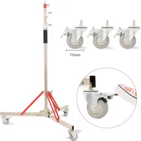 SH 320cm Photography Magic Leg With 3 Wheels All Metal C-Stand Bracket Stainless Steel Tripod For Stainless Steell Arm Crossbar