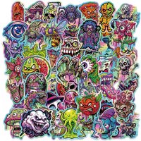 AliExpress NONE 50pcs Cool Horror Joker Skull Stickers Decals Fridge Laptop Motorcycle Skateboard Phone Bike Waterproof Sticker Kids Toys