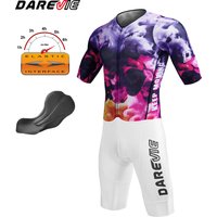 Ensemble de cyclisme DAREVIE Pro Level Aura Cycling Skinsuit Italy Elastic Interface ® Coussinet de compression, coupe ajustée, séchage rapide, respirant