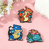 New Creative Anime Pokemon Isekai Monster Starters Brooch Badge Charizard Blastoise Venusaur Enamel Lapel Pins For Collectors