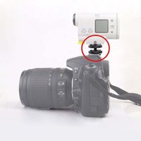 【1/4 Inch Dual Nuts Tripod Mount Screw To Flash Camera Hot Shoe Adapter】