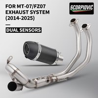 Motorcycle Exhaust For MT07 MT-07 R7 xsr700 Modified Front Section Stainless Steel Front Section With 51MM Muffler 2014-2025