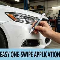Car Paint Scratch Repair Brush Pen, Waterproof Water-Based Paint Marker, for Car Tire Pattern Care, Black, White