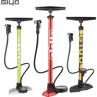 Pompe à pied GIYO 160 psi pour vélo, gonflage efficace, compatible valves Presta et Schrader, avec grand manomètre, grande pompe à vélo