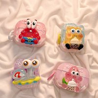 Cute 3D Cartoon SpongeBob Case for AirPods Pro3 Protective Cover for Apple AirPods 1 2 3 4 Pro 2 3 Pro2 Earphone Case Cover
