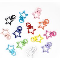 5Pcs Colorful Star Hollow Swivel Lobster Claw Clasp Hooks Keychain DIY Jewelry Bag Buckle Connector Making Findings Accessories
