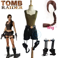 Tomb Raider Lara Croft Cosplay Costume With Bag Halloween Cosplay Costume Custom Any Size Halloween Cos Clothes
