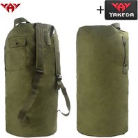 YAKEDA cylindrical double shoulder portable large capacity travel bag, thickened wear-resistant fabric, open drawstring storage