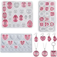 3Packaged Gemstone Silicone Mold Resin jewelry mold Jewelry casting mold Small stone silicone mold Heart-shaped/round/Irregular
