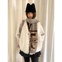 Cute Jacquard Knit Warm Scarf For Women Winter Essential Windproof Neckwear For Students