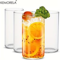 4PCS 560/440ML Drinking Glasses Cups Thin Highball Glasses Clear Tall Glass Cups For Water, Juice, Beer, Drinks, and Coca