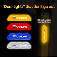 For Volvo S60 S90 XC40 XC60 V90 S40 S80L Car Accessories 4PCS/set Car Door Reflective Sticker Night Light Warning Decal