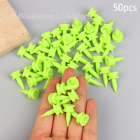 【S】50Pcs/Pack Professional Golf Tees 25MM 0.98' Castle Green Golfer Accessory Plastic Golf Tees Perfect For Teeing The Ball