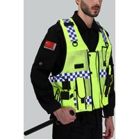 Hi Vis Workwear Police Mesh Work Vest Multi-Pocket Construction Worker Working High Visibility Safety Clothing