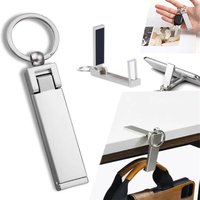 1/2pcs Multi Functional Metal Keychain Lazy Phone Holder Desk Side Hanging Bag Magic Tool Portable Sturdy Durable Pendant