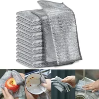 Thick Double-Sided Steel Wire Dishcloth | Kitchen Metal Scouring Pads for Pot Cleaning
