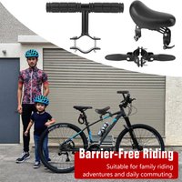 Kids Bike Seat W/ Handlebars Foot Pedals Bicycle Child Seat Front Mounted Bicycle Seats for Children Mountain Bike Child Seat
