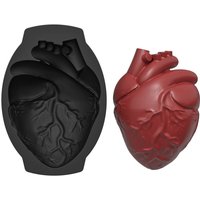 Silicone Heart Mold Human Brain Cake Mold Large Volume with Support Base Thicken Organs Mould Halloween Candy Chocolate Pudding