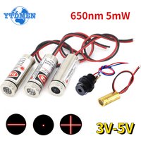 1PCS 650nm 5mW Red Point / Line / Cross Laser Module Head Glass Lens Focusable Focus Adjustable Laser Diode Industrial Class