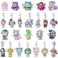 Hot Sale 925 Sterling Silver Mermaid Beads & Puppy Costume Dangle Charm Fits Boutique Bracelet Colorful Pendant Gifts