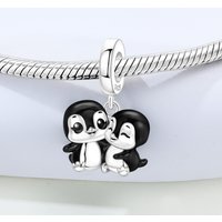 Orstarry S925 Sterling Silver Charm Cute Animal Penguin Bead Pendant For Bracelet DIY Jewelry Making Women Gift