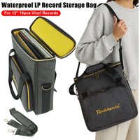 For 12 Inch Vinyl Records Storage Bag LP Vinyl Records Travel Carrying Case Waterproof CDs Organizer Bags Up To 10 Vinyl Albums