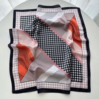 New Printed Square Scarf For Women Soft Satin Imitation Silk Scarves Bandanas Luxury Hijab Neckerchief Elegant Shawl Wraps