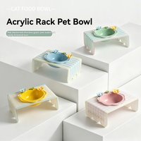 Raised Flower Pet Bowl, Elevated Cat Food Bowl for Neck Protection