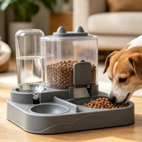 2-in-1 Pet Automatic Feeder & Water Dispenser Dry Wet Separation Large Capacity Dog Cat Food Bowl Container