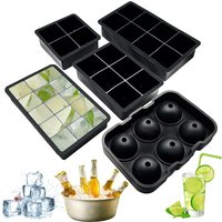 New 4/6/8/15 Grid Silicone Ball and Squares Ice Cube Molds Reusable Durable Bar Pub Whiskey Cocktail Ice Block Maker Model