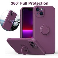 Luxury Liquid Silicone Magnetic Cases For iPhone 15 14 13 12 11 Pro Max XS XR 6 6s 7 8 Plus SE 2020 Soft Cover With Ring Holder