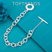New 925 Sterling Silver Ot Buckle Simple Bracelet For Men Fashion Popular Jewelry Birthday Christmas Party Gift Accaessories