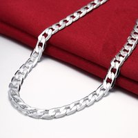925 Sterling Silver Men's Necklace Classic 12MM Cuban Chain 18-30 Inch Charm High Quality Fashion Jewelry Wedding