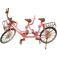 32x15cm Tandem Bikes Pink Bicycle Figure Accessory for Doll Decoration Scenario Model Toy Gift for Young Man Lady