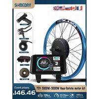 AliExpress NONE MTX39 Electric Bicycle Conversion Kit 72V 3000W/5000W Brushless Rear Rotate Hub Motor Wheel for E-Bike Kit with Purple wheel rim