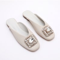 Fashionable Square-toed Mules Comfortable Low Heel