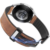 22mm Leather Magnetic Buckle Strap Compatible for Samsung Galaxy Watch 46mm/Gear S3 , Huawei,Garmin Sports Wristband Replace WRI