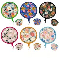 1/4pcs summer handheld folding fan, suitable for both men and women, Japanese round foldable fan, perfect for summer travel