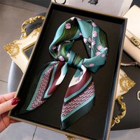 70*70cm Women Silk Square Scarf Womens Soft Satin Foulard Ribbon Female Hairband Neckerchief Hijab Scarfs Headband Accessorries