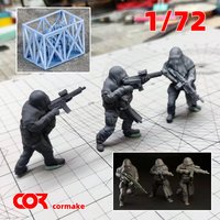 Scale Miniature Model kit Assembly Resin 3D Modern US Special Forces Ghost Team Figures Military 3 pcs Set 1/72