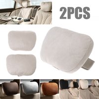 2pcs Car Headrest Maybach Design S Class Ultra Soft Pillow Universal Suede Fabric 29*19cm Head Back Cushion