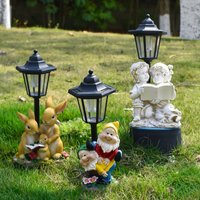New Garden Solar Light Puppy Ornament Garden Ornament Sculpture Resin Craft Gift