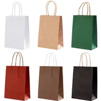 10 pcs Kraft Bag Paper Gift Bags Reusable Grocery Shopping Bags for Packaging Craft Gifts Wedding Business Retail Party Bags