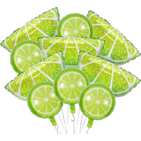 10Pcs Lime Balloon Large Round Green Lemon Foil Ballon for Summer Thanksgiving Harvest Fall Autumn Fruit Theme Party Decoration