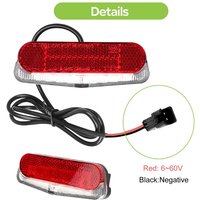 AliExpress NONE 36V 48V electric bike Tail Light Bicycle Light LED Rear Lamp Cable Length 97.5cm electric bicycle Tail Light 2Pin SM Connector