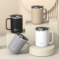 500ml Double-layer Mug 304 Stainless Steel Insulated Coffee Cup With Handle Portable Sealed Water Cup Drinkware For Student Kid image 4