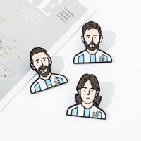 Cartoon Football Player Messi Accessories Pin Handsome Star Brooch Men's Backpack Pin Fan Friend Collection Badge Jewelry Gift