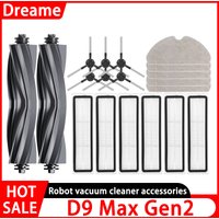 Dreame D9 Max Gen2 Robot Vacuum Accessories Parts Rubber Main Side Brushes Mop Cloths HEPA Filters Replacement Parts